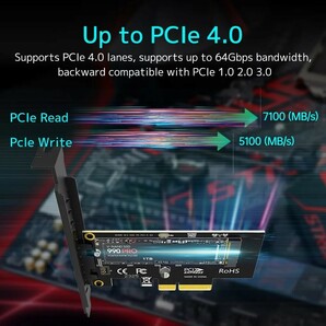 【決算セール】M.2 NVMe to PCI-e 変換カード アダプタ PCIe 3.0/4.0 PCIe×4 [取付用ネジ付属]【C5】の画像2