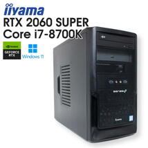 【中古ゲーミングPC】 iiyama SENSE∞ / GeForce RTX 2060 SUPER / Core i7-8700K / 16GB / NVMe SSD 1TB + HDD 1TB / Windows11_画像1