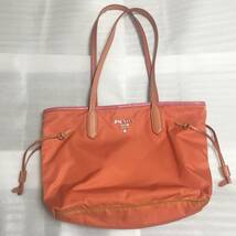 PRADA プラダ トートバッグ BR3925 サフィアーノ×ナイロン オレンジ×ピンク ショルダーバッグ ARANCIO+PEONIA_画像2