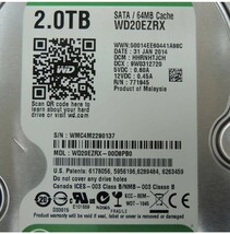 ハードディスク SATA 3.5インチ WD 2TB HDD WD20EZRX _画像2