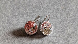 スワロフスキー　SWAROVSKI　ピアス　直径約1.4cm　クリアカラー×シルバー　スワンマーク　SWAN　中古　USED