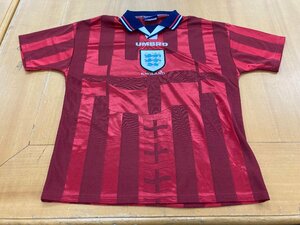 【★30-4987】■中古■UMBRO ENGLAND 90s vintage ユニフォーム サイズ不明 半袖 90年代 ヴィンテージ（8468）