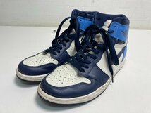 【★22-2311】■中古■NIKE 555088-140 AIR JORDAN 1 RETRO HIGH OG エアジョーダン ナイキ スニーカー ブルー（9156）_画像2