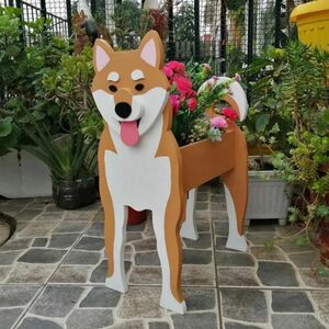 柴犬 ペット プランター 小物入れ おもちゃ入れ 鉢植え ガーデ ン 