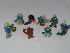 レターパック可 schleich シュライヒ SMURF スマーフ PVC フィギュア　1983　PEYO 8点