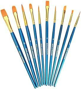 KOLAMOON 10ps.@ watercolor painting writing brush acrylic paint surface . writing brush set oil painting writing brush paintbrush set oil painting oil for writing brush painting writing brush writing brush coating set circle writing brush flat 