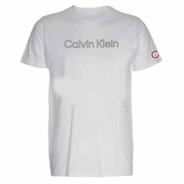 カルバンクライン Calvin Klein メンズ Tシャツ Mサイズ 半袖 丸首 フロントロゴ Brilliant White