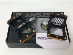 ■未使用に近い、ANSJS 軽量ペダル 訳有り、Ansjs-003 美品・薄型・小型・黒色・ミニベロ・多用途に使えます■