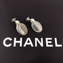 シャネル CHANEL ピアス オーバル ロゴプレート シルバー925 アクセサリー ヴィンテージ 新品仕上げ済み_画像2