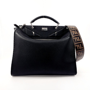  Fendi FENDI business bag document bag commuting bag 7VA406-8KL selection rear pi- Cub - Monstar I leather black 