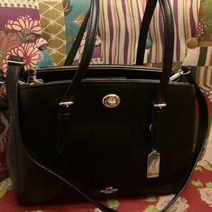 美品　COACH レザー　クロスボディ2wayバッグ ブラック　コーチ