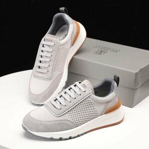 BRUNELLO CUCINELLI ブルネロ クチネリ メンズスニーカー ウォーキングシューズ ローカット スポーツ 靴 EU40サイズ グレーの画像4