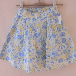 【新品】ミニスカート Sサイズ レディース 花柄 ブルー