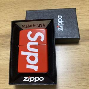 ラスト１点　Zippo supreme ジッポー　シュプリーム　未使用品　紅白　ロゴ Logo 送料無料　1円から　ZIPPO 