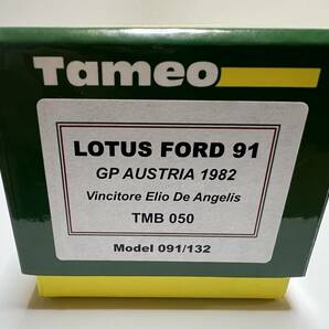 1/43 TAMEO タメオ 1982 LOTUS FORD 91 AUSTRIA GP E.D.Angelis ロータスフォード 91 E.D.アンジェリス なんと シリアルNo.91の画像8