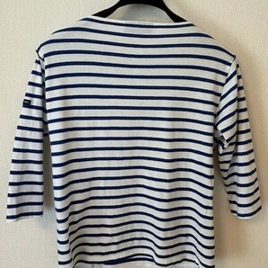 セントジェームス ボーダーシャツ SMサイズ ブルー/ホワイト 美品の画像2
