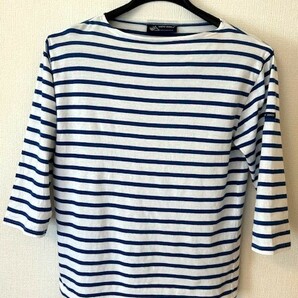 セントジェームス ボーダーシャツ SMサイズ ブルー/ホワイト 美品の画像1