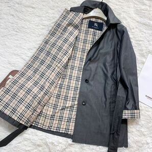 超美品 バーバリー BURBERRY バーバリーロンドン トレンチコート スプリングコート ノバチェック ベルト付き 旅行 通勤 9号 38の画像6