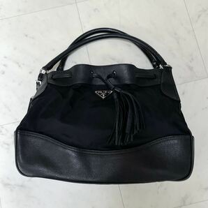 美品 プラダ PRADA ハンドバッグ トートバッグ レザー ブラック の画像2