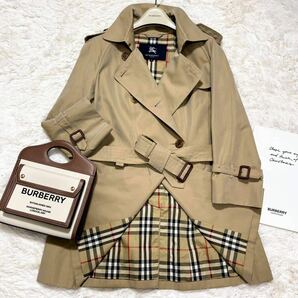 大きいサイズ 超美品 バーバリー BURBERRY バーバリーロンドン トレンチコート スプリングコート ノバチェック ベルト 通勤 希少 46 15号の画像1