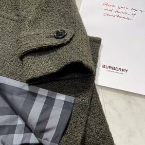 大きいサイズ 美品 バーバリー BURBERRY バーバリー ロンドン ツイードコート Pコート 裏地チェック柄 旅行 行楽 44 13号の画像9