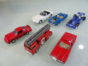 1974年　ダッジコロネットカスタム　TOMY　日本製tomica/トミカｘ４個他　ポルシェ　はしご車　F-1　中古