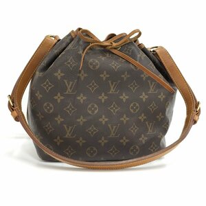 ●ルイヴィトン LOUIS VUITTON プチ ノエ モノグラム ブラウン 巾着 ショルダーバッグ M42226 [Jコレ]D12 yu137