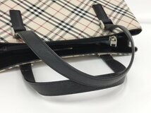 ●バーバリー BURBERRY ハンドバッグ ノバチェック ブラック レザー×ナイロンキャンバス[Jコレ]D03TA16_画像4