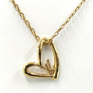 [ б/у ]LOUIS VUITTON колье kolie Heart four Lynn Rav Logo металлизированный Gold M00465