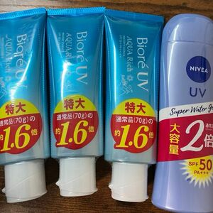 日焼け止め　Biore UV 3本　NIVEA 1本　セット