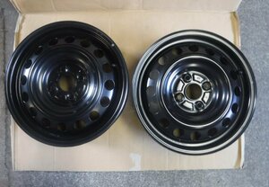 【K518】鉄ホイール2本 J15×5J DOT 4穴 PCD100.0 アクア トヨタ純正 新車外し ◆◆個人宅配達不可◆◆