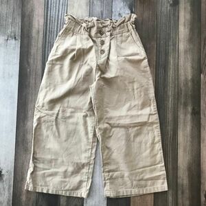 GU kids Girls リネンブレンドプルオンワイドパンツ 110cm