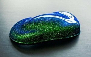 DIY MASTER ガラスラメフレーク (偏光) グリーンxブルー 0.4mm 100g　(検 塗料 スプレー ラメパウダー