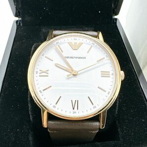 A2403-9-1 １円スタート クオーツ 稼働品 エンポリオアルマーニ ＡＲＭＡＮＩ メンズ腕時計 ゴールド 箱付き の画像2