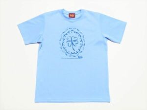  Mizuno Berg * floral print light blue T-shirt M size short sleeves * postage 185 jpy ( pursuit number attaching )