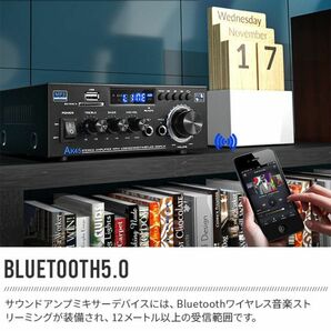 リモコン付き Bluetooth5.0 パワーアンプ オーディオアンプスピーカー USB TFカードミニアンプHi-Fiステレオ デジタルアンプ 高性能 高音質の画像3