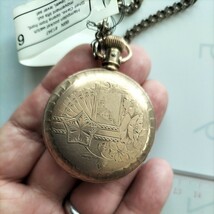 アンティーク、レトロな懐中時計、Hampden Pocket Watch 1888年製、機械式手巻き 11石、銅製ボデー、時刻はレバーセットです_画像6