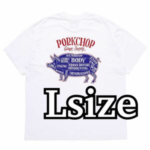 ポークチョップ　Tシャツ/PORKCHOP WHITE RB L キムタク