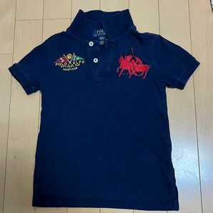 RALPH LAUREN 半袖ポロシャツ 110 BOY ネイビー ダブルポニー