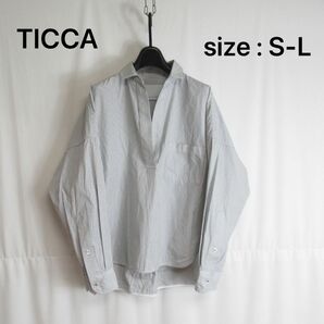 TICCA × SOMELOS オーバーサイズ プルオーバー シャツ トップス ティッカ Fサイズ レディース 長袖 モード