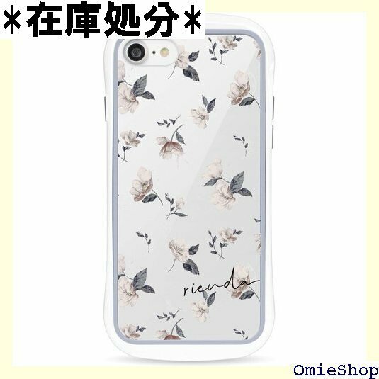 rienda iPhone SE 3 ケース 耐衝撃 世代 ブランド スマホケース フラワープリント/ホワイト 564
