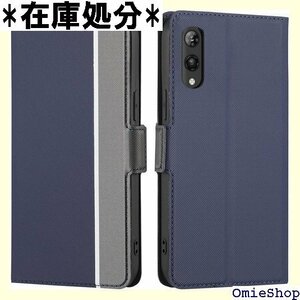 hand ケース 手帳型 薄型 軽量 hand ケース 撃 カード入れ スタンド 2色組合 グレー + ネイビー 1386