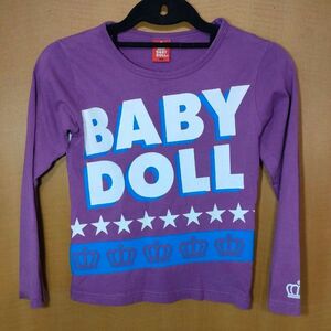 BABYDOLL　長袖Tシャツ　前後プリント　130cm