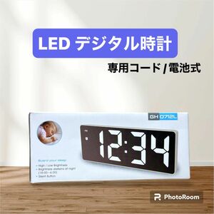 新品☆最新デジタルクロック LED アラーム 置時計 目覚まし時計 北欧 おしゃれ 温度ディスプレイ 調光可能 12/24時間