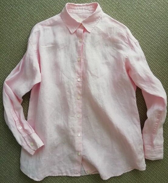 スローブ　イエナ　 SLOBE IENA　リネン　100％　シャツ　ピンク　ゆったり　ブラウス　大きい　フリー