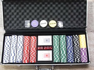 Texas Hold'emテキサス・ホ－ルデム◆カ－ドゲ－ム　カジノ用品：トランプ２組未開封品：アルミケ－ス入り総重量6．9㌔：ケ－スサイズ570