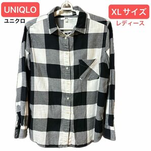 UNIQLO ユニクロ 長袖シャツ レディース XLサイズ チェック柄 ネルシャツ