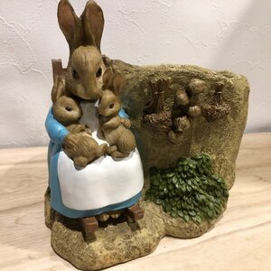 箱付き　ミセスラビット　ピーターラビット　プランター　PETAER RABBIT 鉢植え　植木鉢　加藤工芸　置物　インテリア ファンシー　管理001