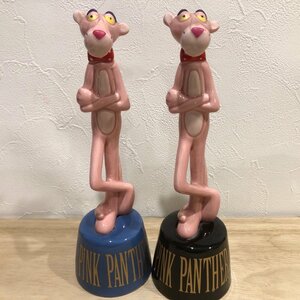  medium sized Pink Panther The Pink Panther savings box 2 piece set together ceramics miscellaneous goods ornament Vintage retro control 001*5