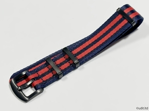  rug width :20mm high quality lustre NATO strap wristwatch belt blue / red stripe for watch band fabric 